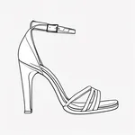 strappy white sandals with wide heel image